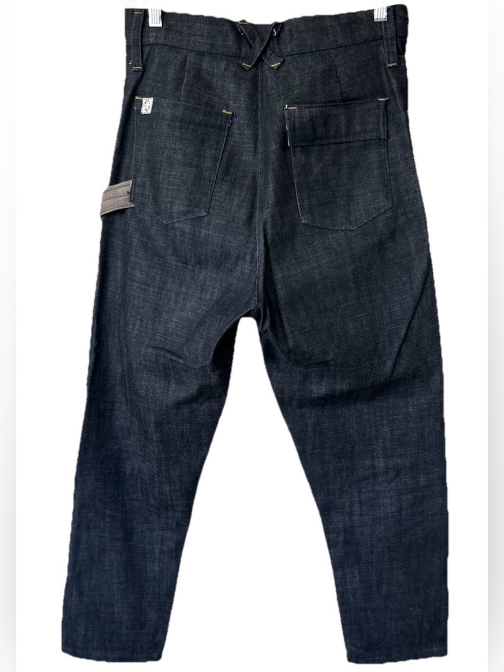 Tilth Artisan Denim Jeans Contrast Canvas Patch Pockets Straight Leg
